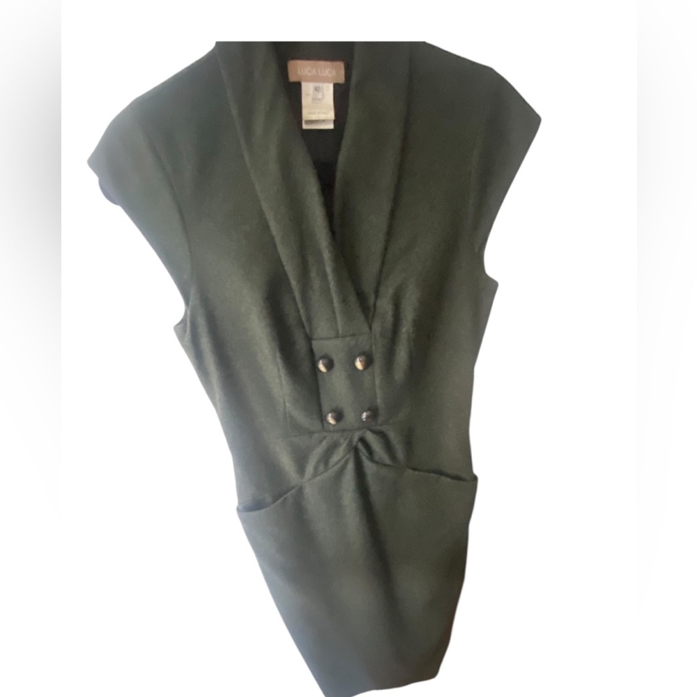 NEW Italian Designer Luca Luca Dress Pockets Midi Womens Italian Size Small 42 - Picture 6 of 14